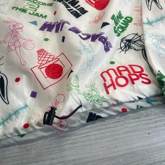 Space Jam: A New Legacy Looney Tunes White 1/4 Zip Collar Windbreaker Size Large - Picture 6 of 11